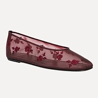 BALLET FLATS EMBROIDERY BURGUNDY