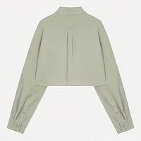 LINEN POCKET CROP SHIRT