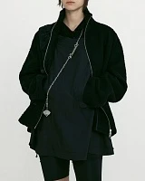 HAIRY BOUCLE ZIP SHIRT JACKET