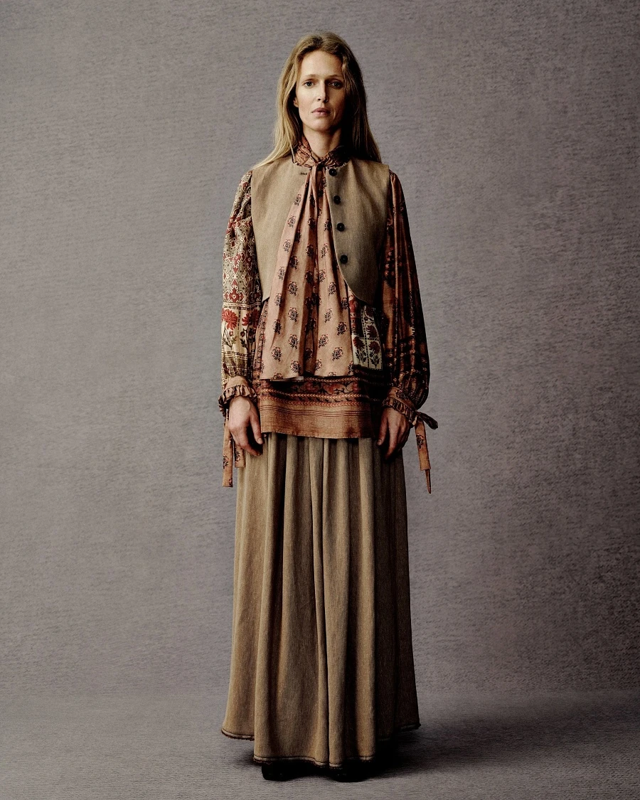 Linen Interwoven Round Neck Vest