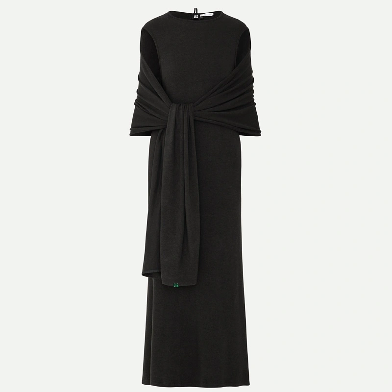 SHAWL DRESS BLACK