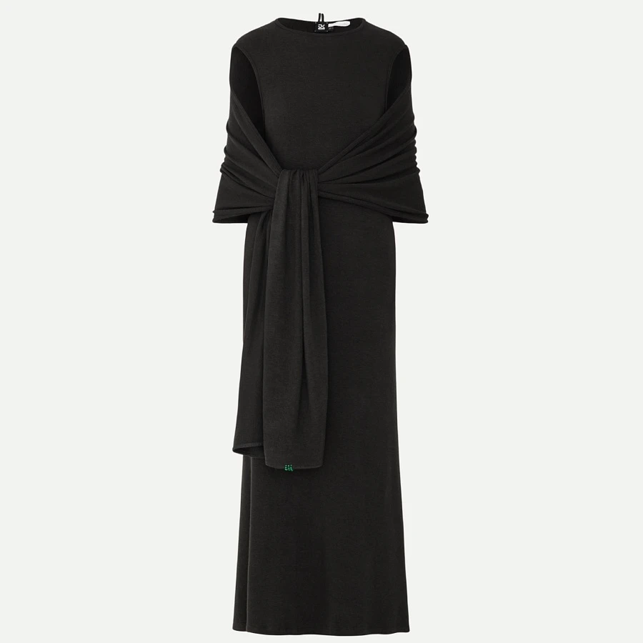 SHAWL DRESS BLACK