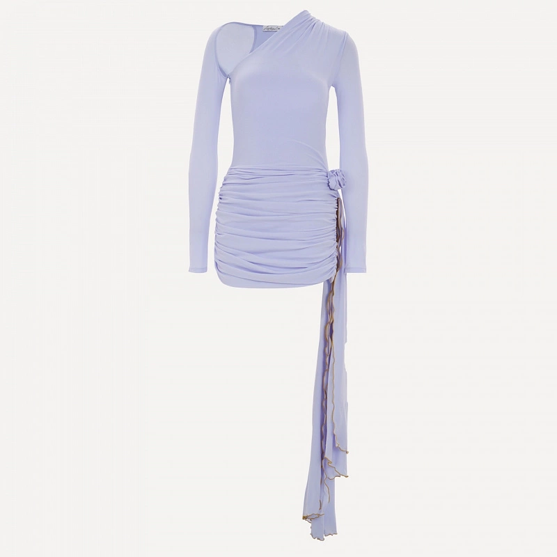 Foggy Blue Jersey Wrap Dress
