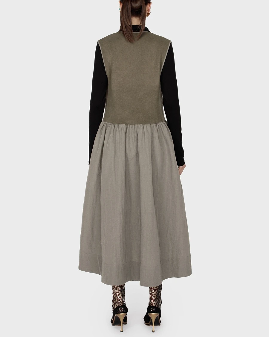 TEARDROP FLEECE DRESS OLIVE