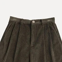 Dark green corduroy Bermuda shorts