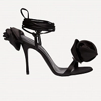 FLOWER SHOES SATIN BLACK