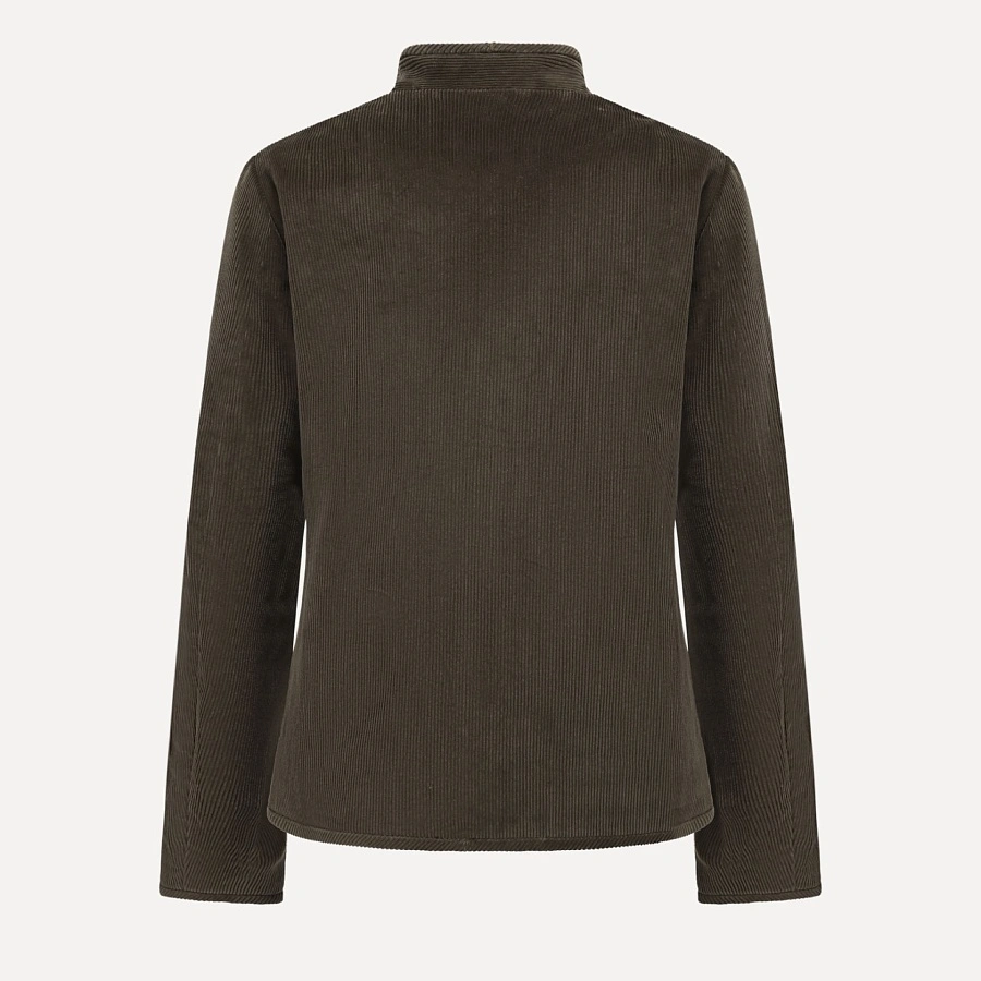 Dark green stand collar corduroy jacket