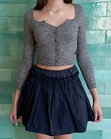 Hand-Sewn Floral Waist Short Skirt