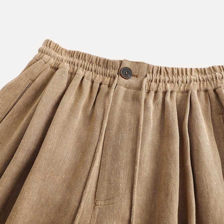 Linen Interwoven Loose-fitting Wide-leg Pants