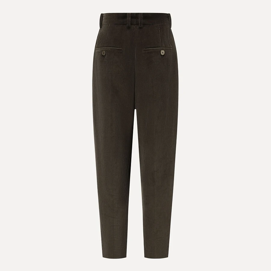 Dark green corduroy 3D skinny pants