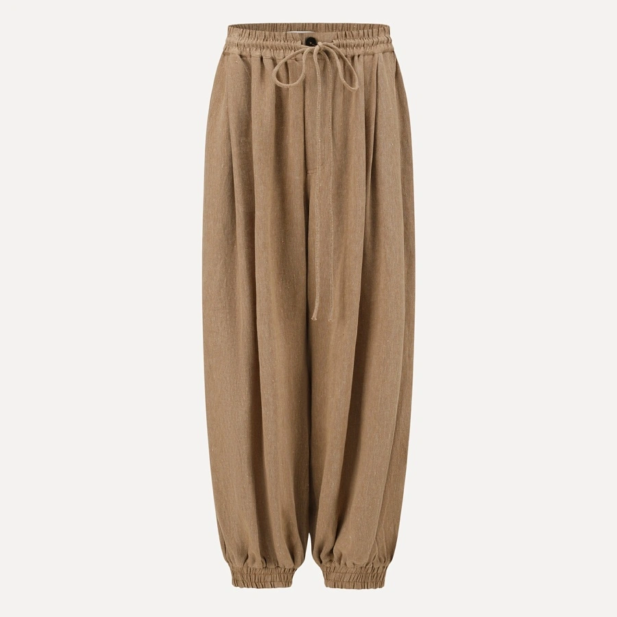 Linen Interwoven Loose-fitting Wide-leg Pants
