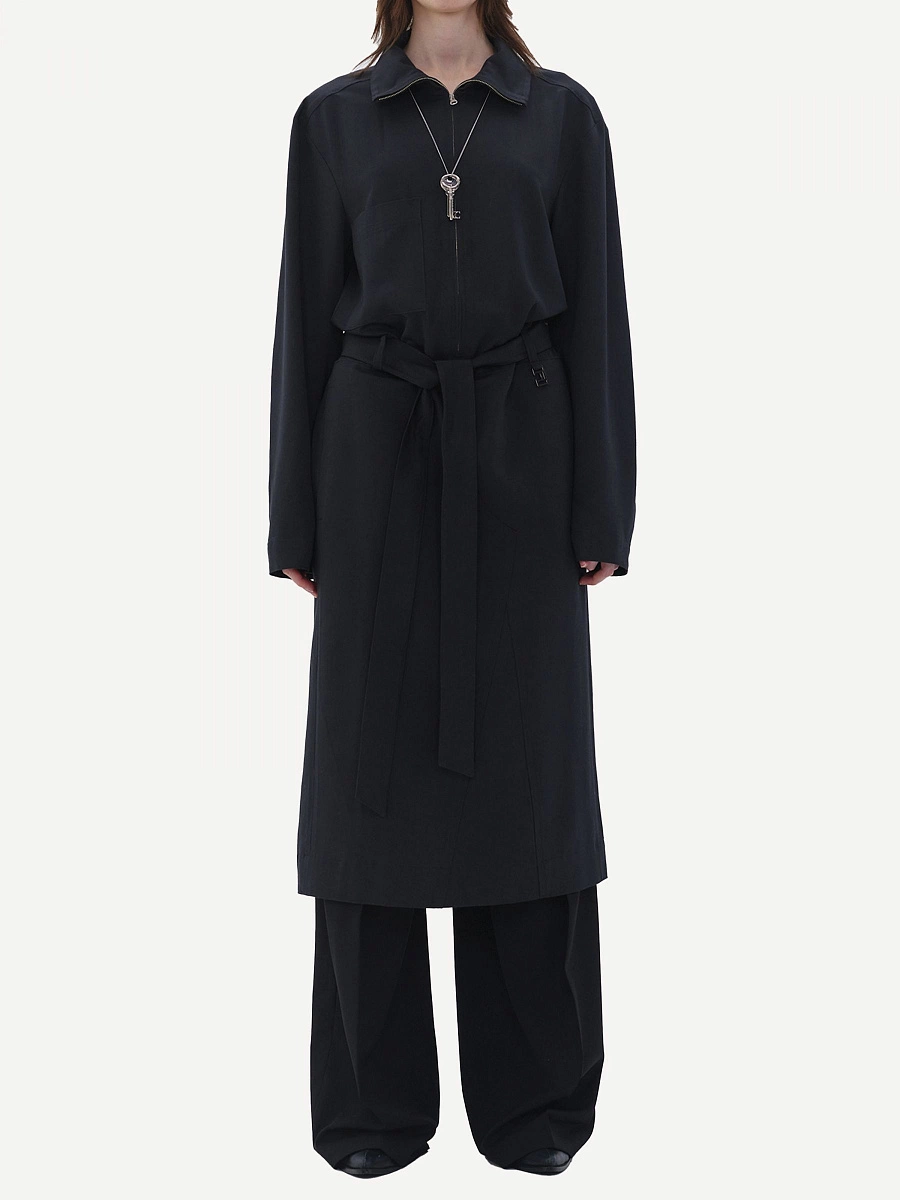 FRONT POCKET ZIP-UP DRESS