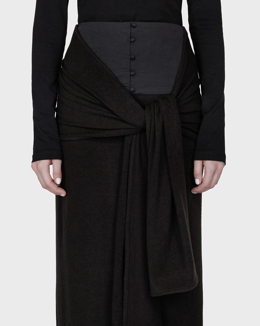 SHAWL SKIRT BLACK