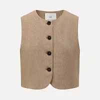 Linen Interwoven Round Neck Vest