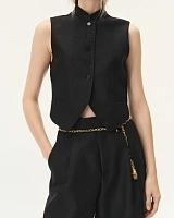 Black Stand Collar Vest