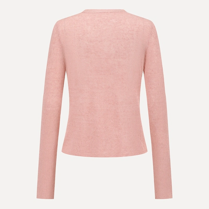 Pink Linen Knitted Cardigan