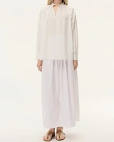White Round Collar One button top