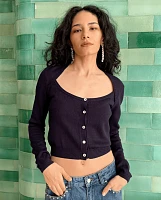 Knit cardigan (navy)