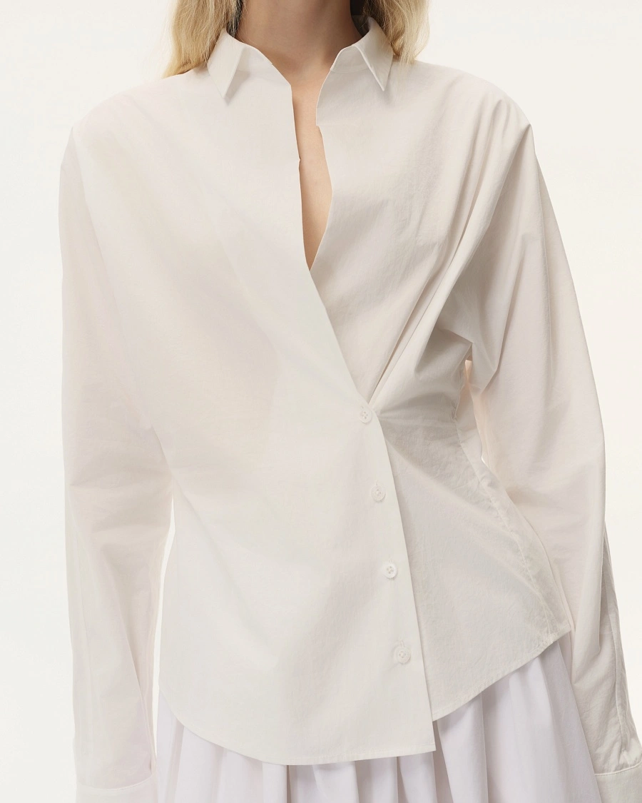 Pure White Side Buckle Shirt