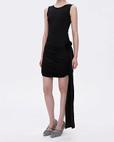 Black Twisted Jersey Shift Dress