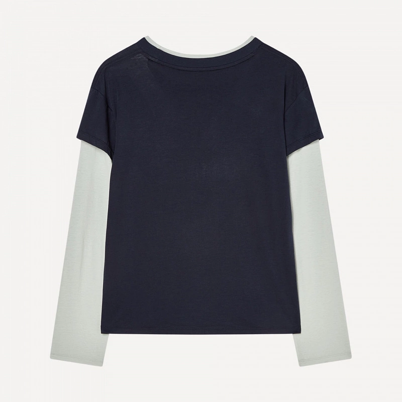 CREPE LAYERED CAP SLEEVE T-SHIRTS