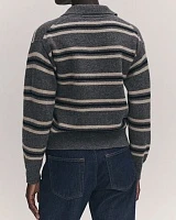 Edith Stripe Polo Shirt grey