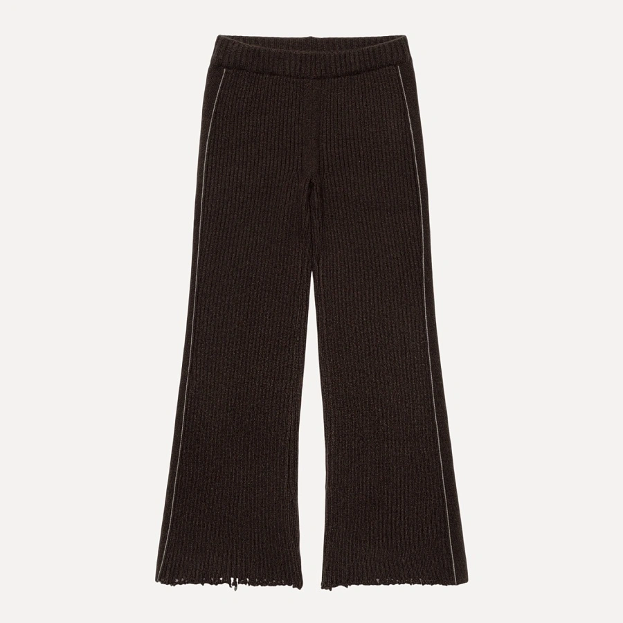 DAMAGED KNIT BOOT-CUT PANTS
