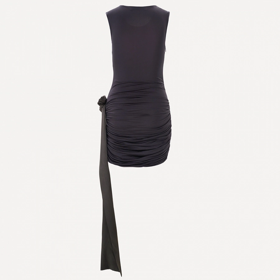 Grey Twisted Jersey Shift Dress