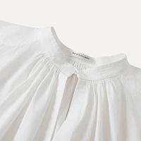 White Round Collar One button top