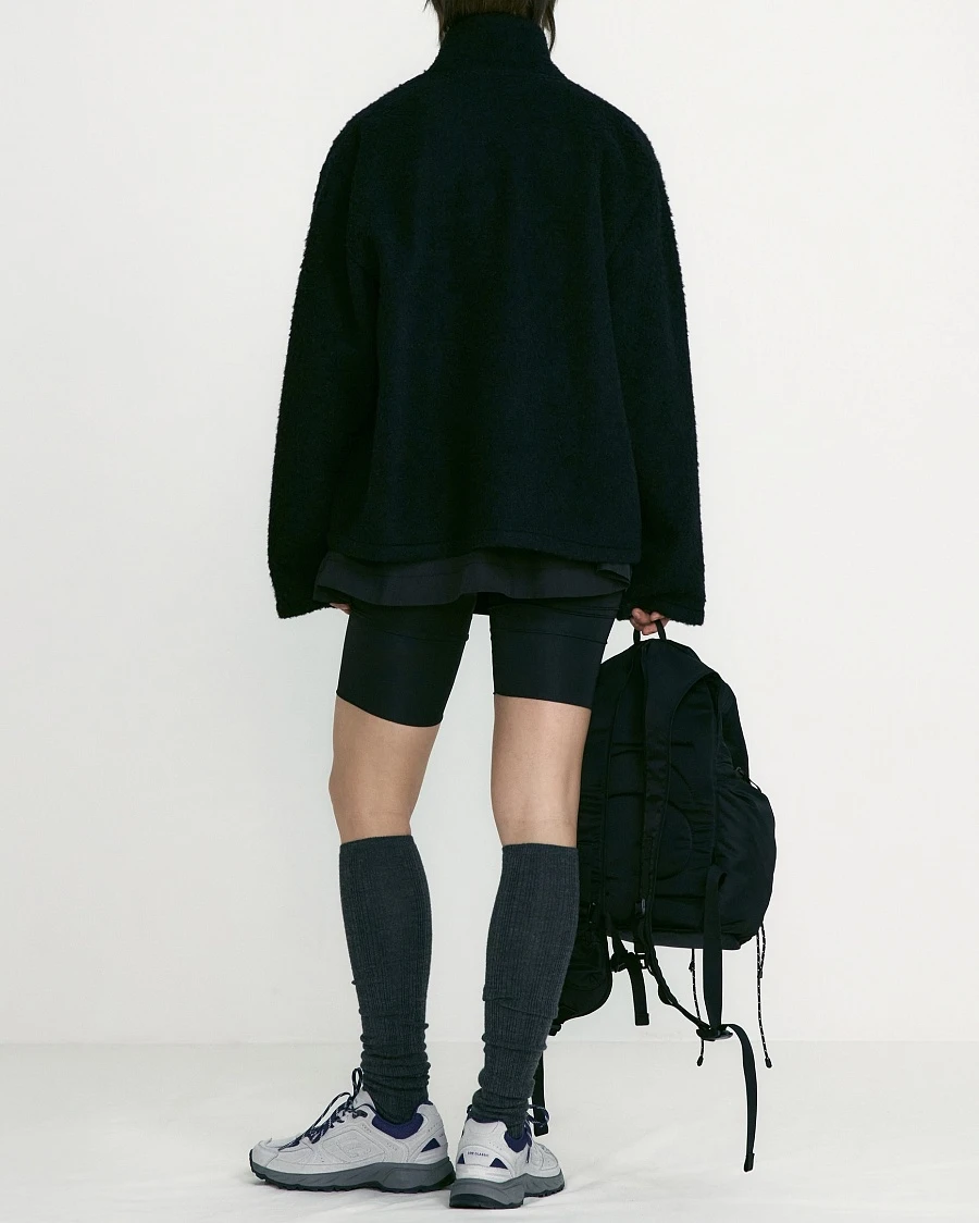 HAIRY BOUCLE ZIP SHIRT JACKET