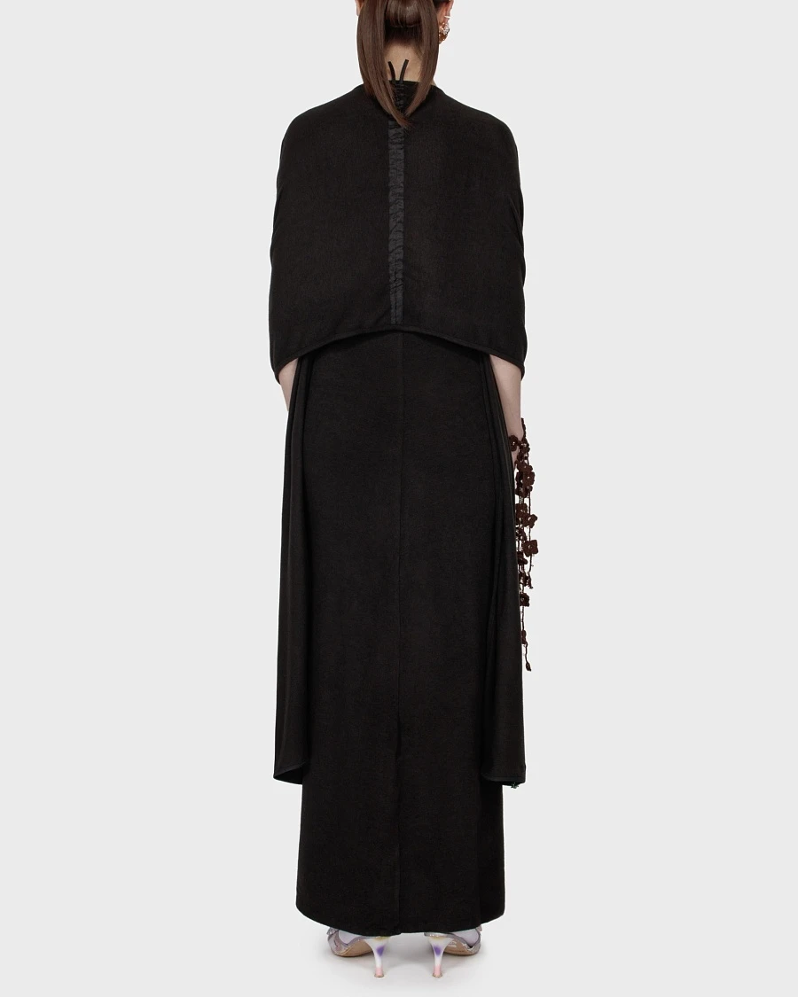 SHAWL DRESS BLACK