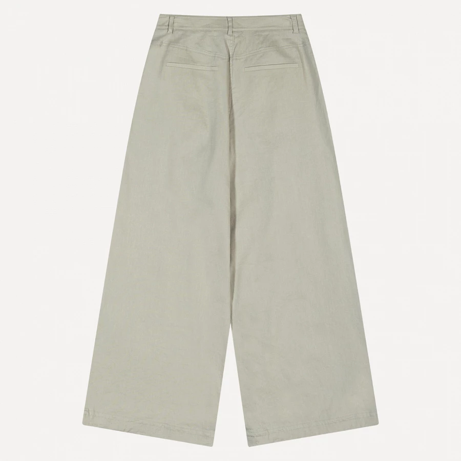 LINEN TUCK WIDE PANTS