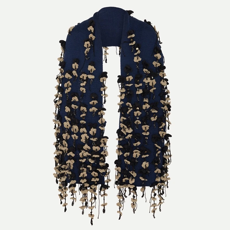 FLORAL KNITTED SCARF