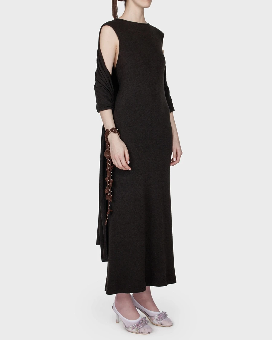 SHAWL DRESS BLACK