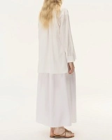 White Round Collar One button top