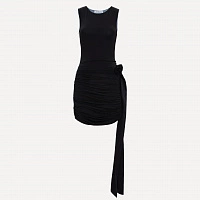 Black Twisted Jersey Shift Dress
