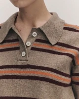 Edith Stripe Polo Shirt beige
