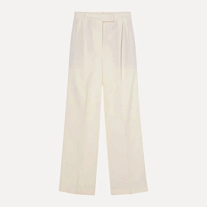 Mid-waist tailored trousers white