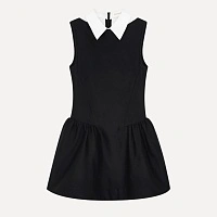 Shirtneck patchwork sleeveless dress