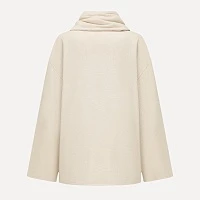 Ivory textured wool scarf cotton jacket