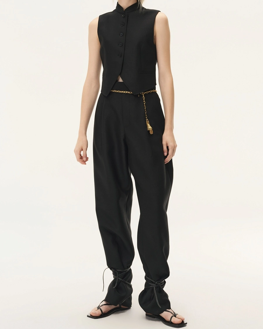 Black Pined Trousers