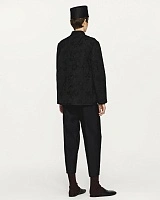 Black silk and wool 3D skinny pants