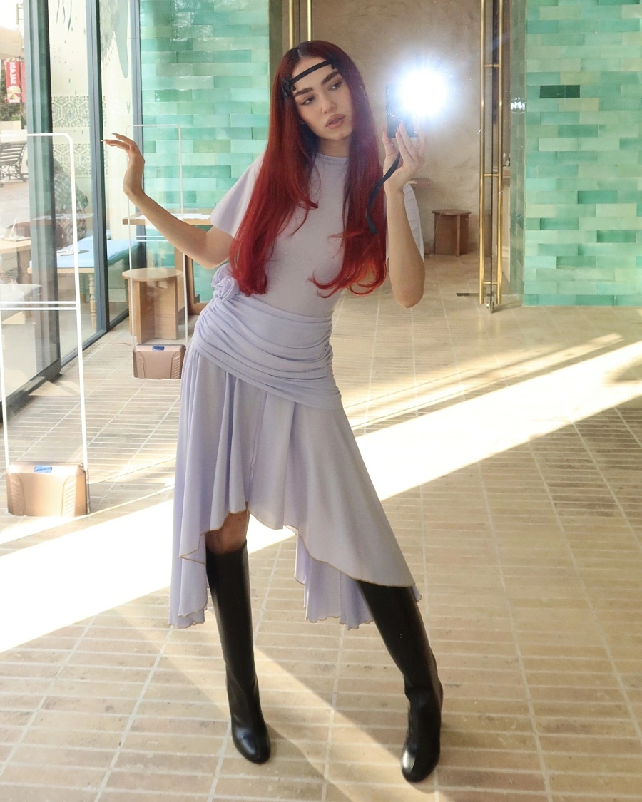 Foggy Blue Jersey Sun Dress