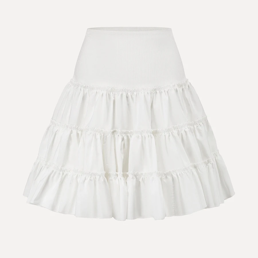 White layered short skirt