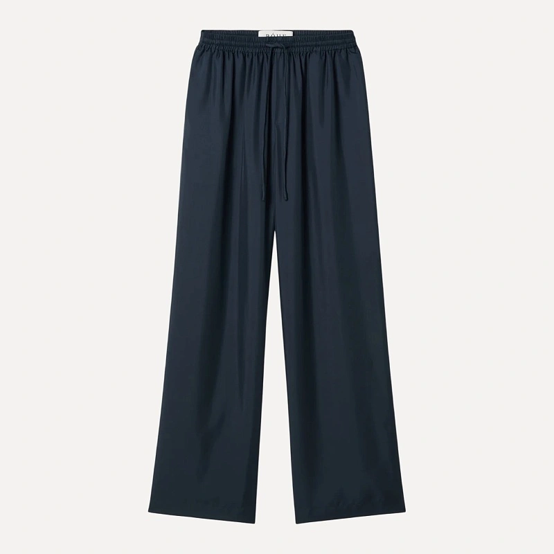 Wide leg silk trousers