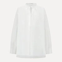 White Round Collar One button top