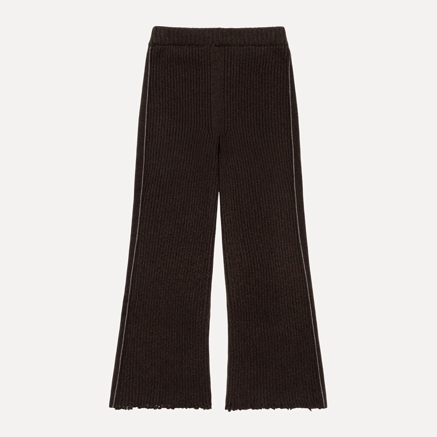 DAMAGED KNIT BOOT-CUT PANTS