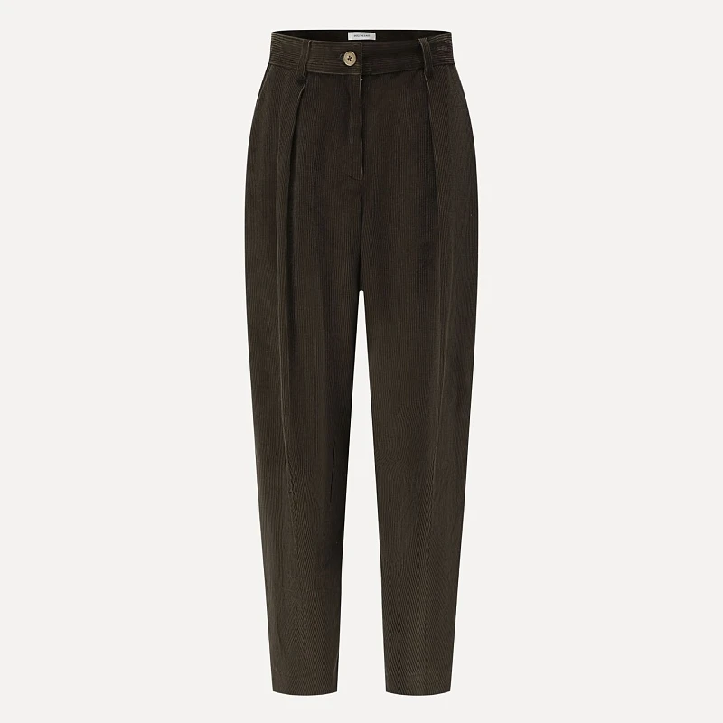 Dark green corduroy 3D skinny pants