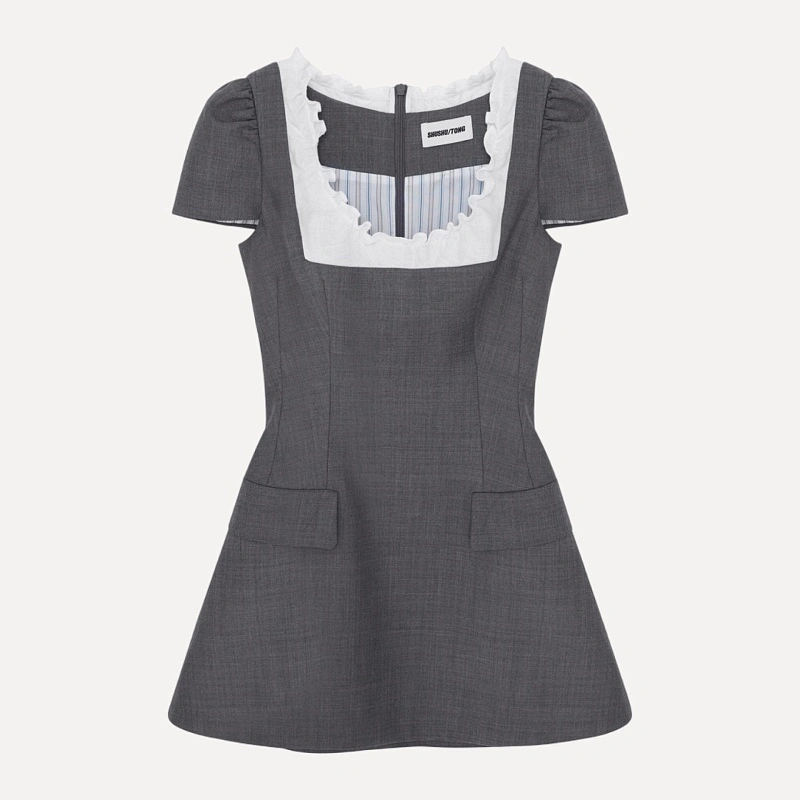 Scalloped Short Sleeve Dress