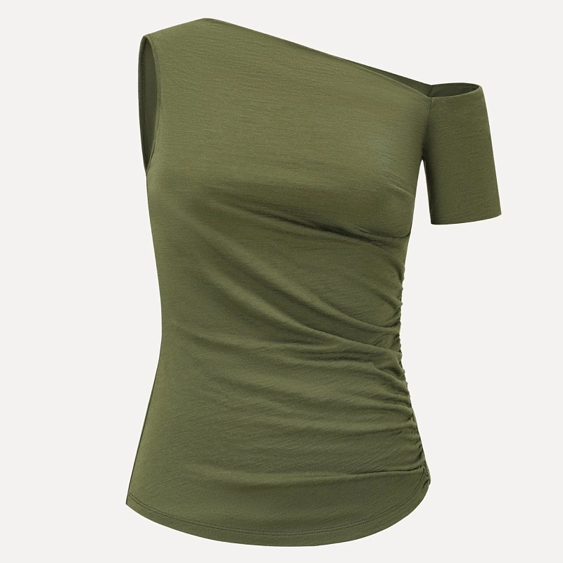 Olive Green One Shoulder Top